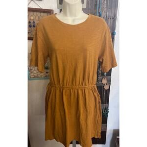 Old Navy Women’s Mustard Yellow Dress – Fit & Flare Babydoll T-Shirt Style, SZ M